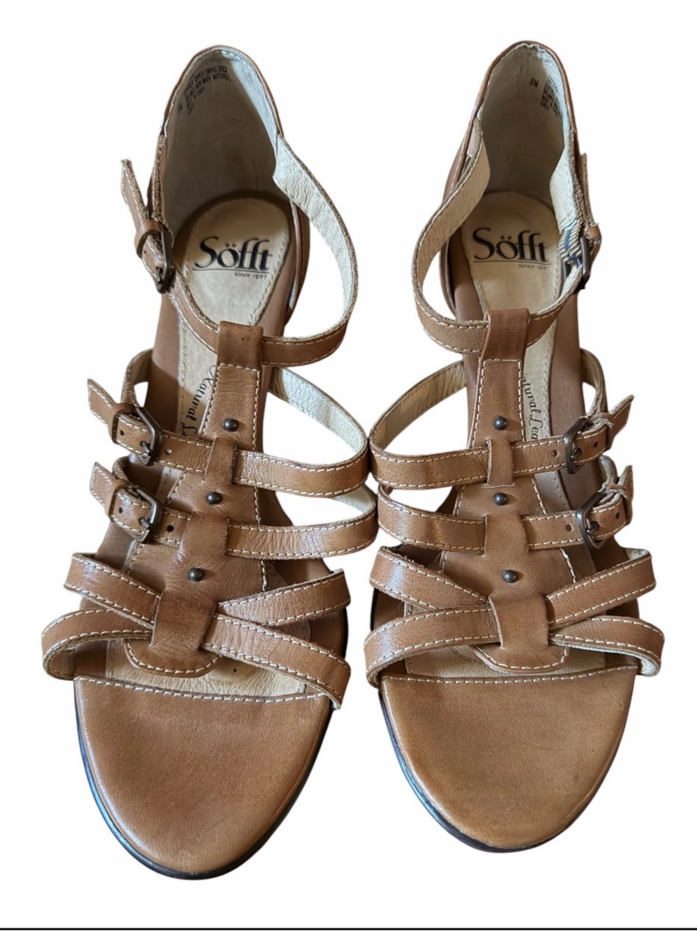 Woman’s Sofft Solana Strppy Leather Heeled Sandals - Picture 3 of 9
